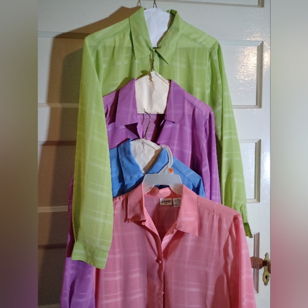 Liz Baker 14 tall sheer blouse, multiple colors,  Choose 1